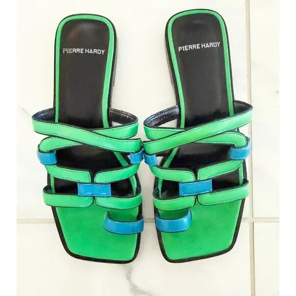 PIERRE HARDY Kaliste Sandals Green Blue EU 37 - Picture 3 of 9